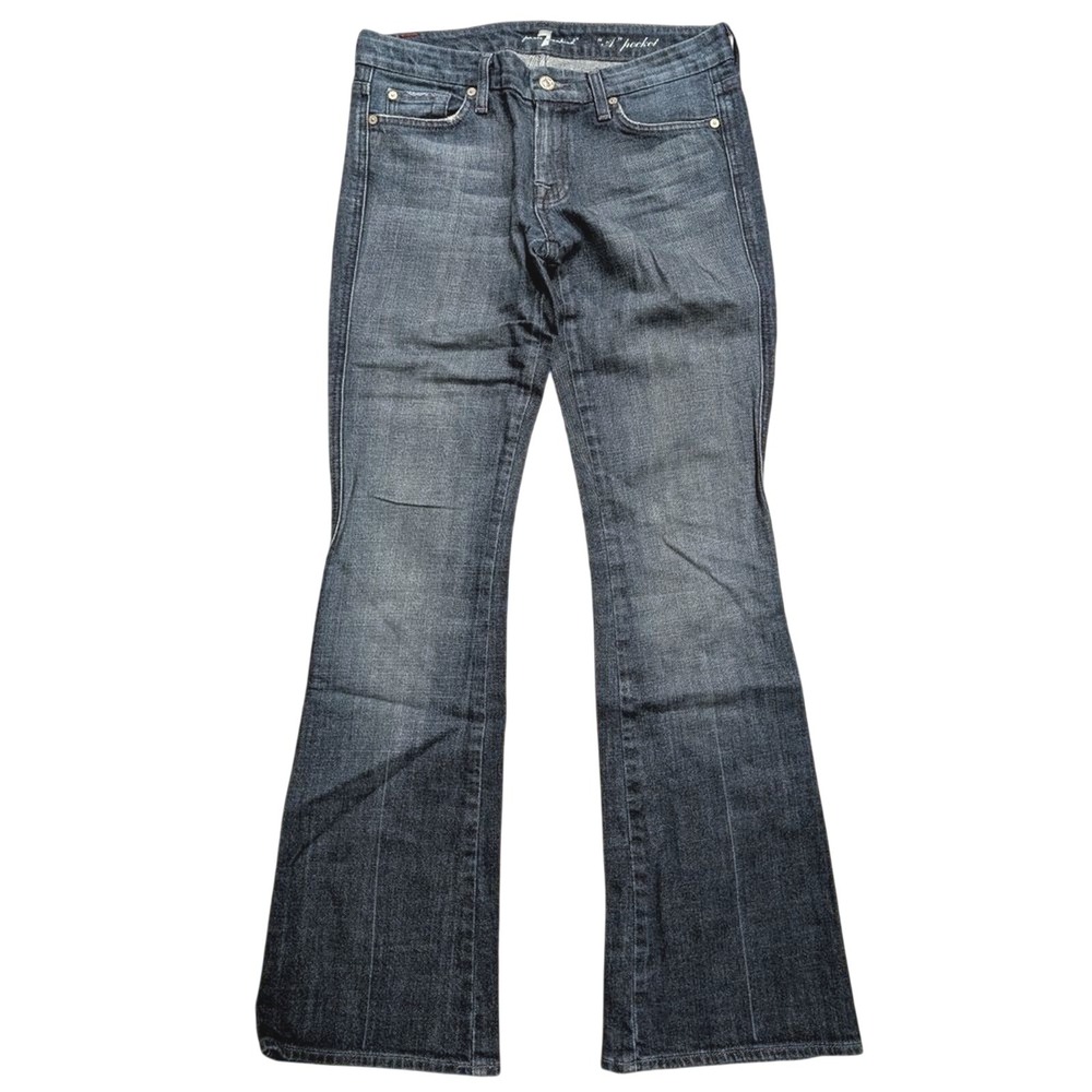7 For All Mankind Womens 28 Tall Long‎ A Pocket Jeans Dark Wash Denim Boot Flare